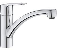 GROHE Start QuickFix, Grifo de cocina (caño bajo extraíble, talla M y giro de 90º, menor consumo de agua, sistema de instalación rápida), cromo, 30530002