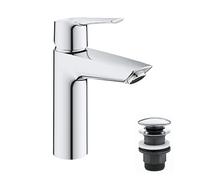 Grohe Start QuickFix- Grifo de lavabo monomando M (vaciador click-clack, menor consumor de agua, fácil instalación, altura 192mm), cromo, 24204002