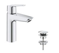 Grohe Quickfix Start Grifo de baño, monomando para lavabo, DN 15, tamaño M, cromado, con herramienta de montaje, 24204002