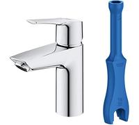 Grohe Start QuickFix- Grifo de lavabo monomando S (vaciador push-open, menor consumo de agua, instalación rápida, altura 165mm), cromo, 23551002