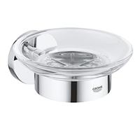 Grohe Start QuickFix - Jabonera de Cristal con Soporte, Cromo, para Pegar (Pegamento QuickGlue A1) o atornillar, Ref. 41193000