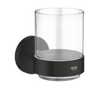 GROHE Start Quickfix- Vaso de cristal con soporte, Negro Mate 411942430