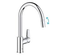 Grohe StartEdge QuickFix - Grifo monomando de cocina extraíble, Caño alto, Cromo, ref. 30551000