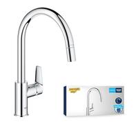Grohe StartEdge QuickFix - Grifo monomando de cocina extraíble, Caño alto, Cromo, ref. 30551000