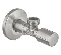 GROHE Válvula angular de latón de 1/2 pulgadas, rosca de conexión a pared 1/5.1 cm con salida de 1/5.1 cm, escudo metálico Ø 55 mm, Supersteel 22041DC1
