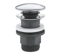 GROHE Juego de desagüe 40824000 – cromado, push‑open (tapón extraíble) para lavabo con rebosadero