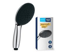 GROHE Vitalio 110 Alcachofa de ducha 8 l/min (2 tipos chorro, mando giratorio, conexión universal, protector caídas) redondo cromo