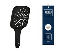 GROHE Vitalio 130 SmartActive Cube - Teleducha 13cm (Botón para 3 chorros, ahorro de agua, sistema antical, montaje universal), negro mate, 265952430