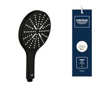 GROHE Vitalio 150 SmartActive - Teleducha 15 cm (Botón para 3 chorros, ahorro de agua, sistema antical, montaje universal), negro mate, 265972430