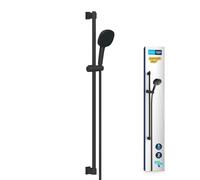 GROHE Vitalio Comfort 110 Conjunto de barra de ducha Quickfix (barra de ducha 900 mm, adaptable a taladros), negro mate, ahorro de agua 269302431