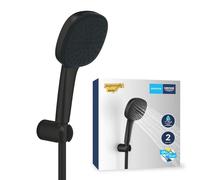 GROHE Soporte de pared Vitalio Comfort 2 chorros, flexo 1750 mm, antical, ahorro de agua, negro mate