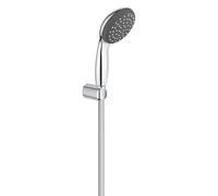 GROHE Vitalio Go 100- Set de ducha (teleducha de 10cm con 1 chorro, soportes de pared metal, flexo 1,75 m, menor consumo agua, instalación QuickGlue), cromo, 26198002