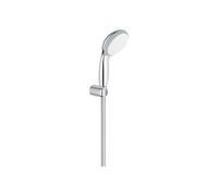 GROHE Vitalio Go 100- Set de ducha (teleducha de 10cm con 1 chorro, soportes de pared metal, flexo 1,75 m, menor consumo agua, instalación QuickGlue), cromo, 26198000