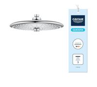 GROHE Vitalio Joy 260 - Ducha mural redonda 26 cm (3 chorros, limitador caudal 9.5 l/min, sistema antical, presión mín. 1 bar), cromo, 26462000