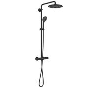 Grohe Vitalio Joy conjunto de ducha a pared con termostato con rociador con efecto lluvia negro 264032432