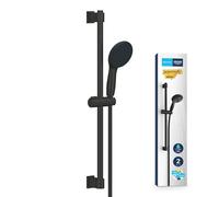 GROHE Vitalio Start 110 Quickfix - juego de barra de ducha (barra de ducha 600 mm, adaptable a taladros, ahorro de agua), negro mate, 279482431