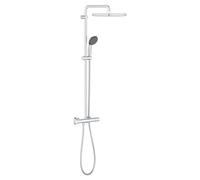 GROHE Vitalio Start System 250 Cube Sistema de ducha con termostato incorporado | Cromado | 26696000 | Ducha mural con dos opciones | Orientable a 45° | Teleducha con 2 tipos chorro
