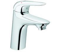 GROHE Wave - Grifo de lavabo 1/2" Tamaño S, 23748001, Apertura en frío, Cuerpo liso, Con vaciador push open