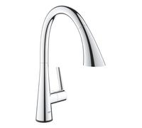GROHE Zedra Touch monomando electrónico de fregadero, con rociador extraíble con 3 modos de rociado, 30219002, Color: cromado