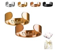 Grolomo Calmi Ring,2025 New Adjustable Calmi Ring Women Magnetic Rings for Anxiety Reduction, Better Sleep (2pcsC)