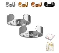 Grolomo Calmi Ring,2025 New Adjustable Calmi Ring Women Magnetic Rings for Anxiety Reduction, Better Sleep (2pcsSliver)