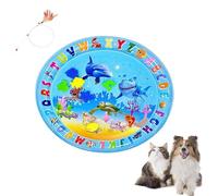 Grolomo Ocean Breeze Splashland Cat Toy,2025 New Ocean Breeze Splashland For Cats,Cat Water Sensory Play Mat,Easy To Inflate and Fill with Water, For Summer (F)