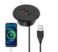 Grommet Empotrado - Toma De Enchufe De Escritorio 5V 2.1A | Kit De Salida USB con Cables Y | Estación De Carga Electrónica De Montura Flush Sala De Conferencias De Oficina De Oficina Fast Charge