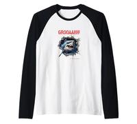 GROOAAHH! Dangerous Like a Shark Peligro en el mar Tiburón Alarma Camiseta Manga Raglan