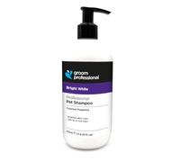 Groom Professional Champú para perros Bright White (350 ml) - 10:1 concentrado aclarador para pelo blanco, elimina las manchas y amarillea, limpia profundamente, calidad profesional, Reino Unido