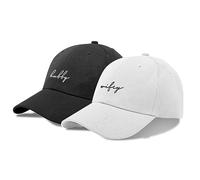 GroomBrideGifts Gorra de béisbol para Novia, Regalos para Despedida de Soltera, Compromiso, Boda y Aniversario de Parejas Casadas, B (2 Sombreros) Hubby & Wifey/Blanco+Negro, 7-8