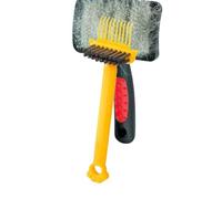 Grooming Brush Cleaner, Hair Care Tool, Cleaning Comb Brush, Detangling Cleaner, Women Hair Grooming Family, Removal Tool, Detangler Comb 18.5x6cm (Yellow Gray Green)