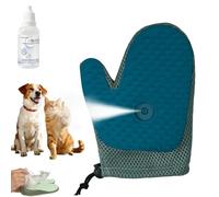 Grooming Mist Glove For Pets, All-in-One Grooming Mist Glove for Pets, Reusable Shedding Mitt Massage Tool, Suitable for All Kinds Of Dog And Cat Hair (Blue)
