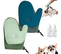 Grooming Mist Glove for Pets, Celery Pets Spray Cat Petting Gloves, Meowvo Pet Hair Removal Glove for Pet Grooming, Reusable Quick De-Shedding Gloves for Couch, Clothing (Blue+Green)