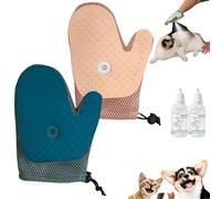 Grooming Mist Glove for Pets, Celery Pets Spray Cat Petting Gloves, Meowvo Pet Hair Removal Glove for Pet Grooming, Reusable Quick De-Shedding Gloves for Couch, Clothing (Pink+Blue)