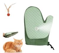 Grooming Mist Glove for Pets, Meowvo Pet Cleaning Spay Gloves, 2-in-1 Pet Glove Hair Removal for Dogs & Cats, Deshedding Tools (Green)