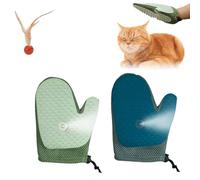 Grooming Mist Glove for Pets, Meowvo Pet Cleaning Spay Gloves, 2-in-1 Pet Glove Hair Removal for Dogs & Cats, Deshedding Tools (Green+Blue)