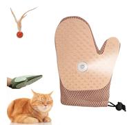 Grooming Mist Glove for Pets, Meowvo Pet Cleaning Spay Gloves, 2-in-1 Pet Glove Hair Removal for Dogs & Cats, Deshedding Tools (Brown)