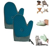 Grooming Mist Glove for Pets, Pet Hair Removal Glove, Spray Cat Petting Gloves, Double Sided Anti-Static Pet Hair Remover, for Cats, Dogs (Blue*2)