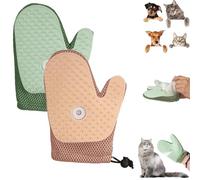 Grooming Mist Glove for Pets, Pet Hair Removal Glove, Spray Cat Petting Gloves, Double Sided Anti-Static Pet Hair Remover, for Cats, Dogs (Green+Pink)