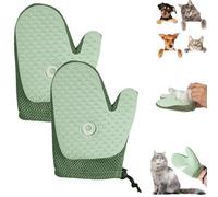 Grooming Mist Glove for Pets, Pet Hair Removal Glove, Spray Cat Petting Gloves, Double Sided Anti-Static Pet Hair Remover, for Cats, Dogs (Green*2)
