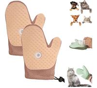 Grooming Mist Glove for Pets, Pet Hair Removal Glove, Spray Cat Petting Gloves, Double Sided Anti-Static Pet Hair Remover, for Cats, Dogs (Pink*2)