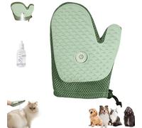 Grooming Mist Glove for Pets, Spray Cat Petting Gloves, Cat Brush Glove for Dogs & Cats, Electrostatic Gloves Pet Hair for Shedding, Deshedding Tools (Green)