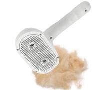 Grooming Shedding Massager, Steamer-Enhanced Pet Brush, Ergonomic Multifunctional Steamy Comb for Dogs Cats, Ideal for Pet Lovers, 7.48x4.33x2.68 inches, Pink and White
