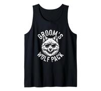 Groom's Wolf Pack Padrinos de boda Fiesta Equipo Novio Camiseta sin Mangas