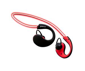 Groov-e acción inalámbrico Auriculares Deportivos con LED con Banda para el Cuello, Color Rojo