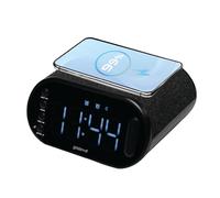 groov e Atlas II - Reloj Despertador Digital con Radio FM, Carga USB e inalámbrica, Pantalla LED y Alarma Dual, Funciona con USB o batería Recargable