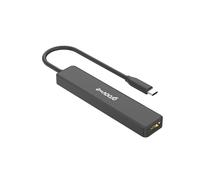 Groov-e Concentrador multipuerto USB-C, adaptador de extensión USB 3.0 para PC, portátiles y tabletas, divisor de 5 puertos con puertos de salida USB-A, USB-C y HDMI 4K, conecta discos duros externos,