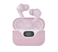 groov e Flex Buds True - Auriculares inalámbricos con ANC y Funda de Carga de Tela, Color Rosa