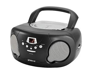 Groov-e Original Boombox Portable CD Player with Radio - Black