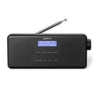 Groov-e Vienna - Radio Digital Recargable Dab y FM - Reloj Despertador Integrado y conectividad Bluetooth - Pantalla LCD - Funciona con Micro USB o Pilas - Radio portátil - 40 Estaciones
